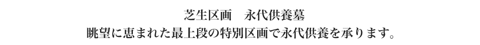 芝生区画　永代供養墓―眺望に恵まれた最上段の特別区画で永代供養を承ります